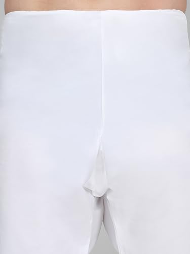 Image of KRAFT INDIA Men's Cotton Solid Kurta With Drawstring Pyjama Set