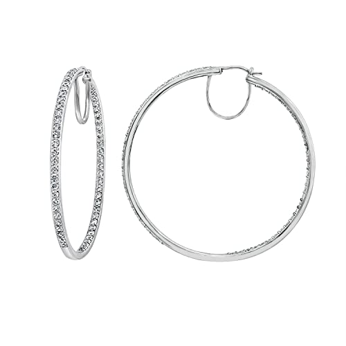 Amazon Essentials Sterling Silver Infinite Elements Cubic Zirconia Round Hoop Earrings (7 cttw) , (previously Amazon Collection)3