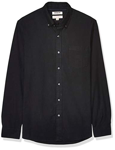 Amazon Brand - Goodthreads Men's Standard-Fit Long Sleeve Oxford Shirt w/ Pocket, Black Large