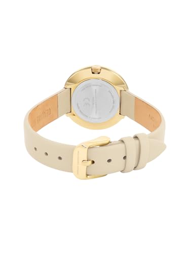 Image of French Connection Sunray Beige Round Dial with Beige Leather Strap Watch for Womens - FCO1PL