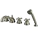 Kingston Brass KS33585AX Vintage Roman Tub Filler with Hand Shower, Brushed Nickel, 5-Piece