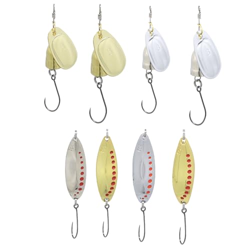 Leurre de pêche sans ardillon Fish Rig : évitez les blessures, lot de 8 cuillères et spinners