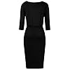 Moyabo-Womens-34-Sleeve-Round-Neck-Hips-Wrapped-Casual-Office-Pencil-Dress Moyabo Womens Plus Size Dresses 3/4 Sleeve Round Neck Hips-Wrapped Bodycon Office Pencil Dress Black Medium