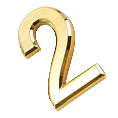 Plastique Auto-adhésif Plaque Numéro Pr Maison Hôtel Porte Posters Numérique - Or Digit 2, S