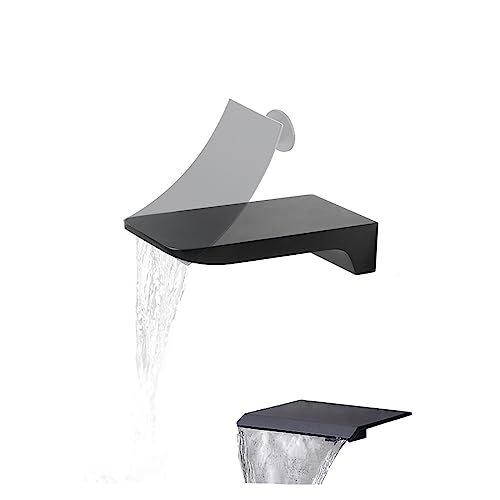 Bec de robinet cascade en laiton chrome au design carré-rond pour baignoire