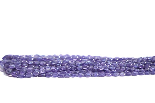 Naturalne gładkie owalne koraliki tanzanitowe AAA, gładkie koraliki tanzanitowe, owalne koraliki tanzanitowe, niebieskie koraliki tanzanitowe, rozmiar 5 x 7 mm, sznurek 40 cm, Kamień