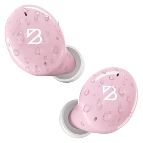 Tempo 30 Wireless Earbuds for Small Ears - Award-Winning Sound, Sweatproof Bluetooth Earbuds, Comfortable Bluetooth Ear Buds for Women, Pink Earphones for Small Ear Canals, Long Battery Headphones Cover