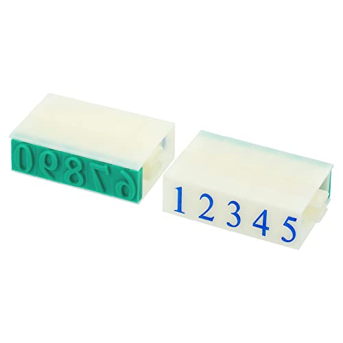 PATIKIL Sello Desmontable de Número, Sello Dígitos Personalizados Plástico Número 0 9 Combinación Conjunto para Tarjeta Recortes Álbum Enseñanza, 37x18.5x12mm(L*W*H)