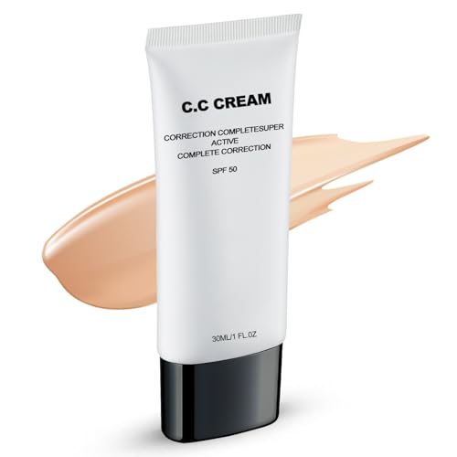 CC Cream Foundation With Spf50, Foundation For Mature Skin, Cream Concealer Full Coverage & Matte Finish | Lightweight, Oil-Control & Long-Lasting Formula For Even Skin Tone