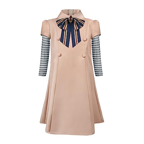 Tempura Women Halloween M3gan Princess Dress Long Sleeve Roleplay School Uniform Horror Movie Costumes (Adult Dress Set XL)