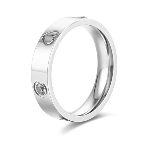 Women Love Friendship Ring 18K Gold Silver Plated Cubic Zirconia Stainless Steel Promise Ring Wedding Band Jewelry Birthday Gifts For