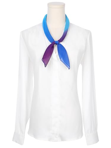 Women Solid/Gradient Chiffon Scarves, 25.6"/35.4" Square Soft Sheer Neck Scarf Neckerchief2