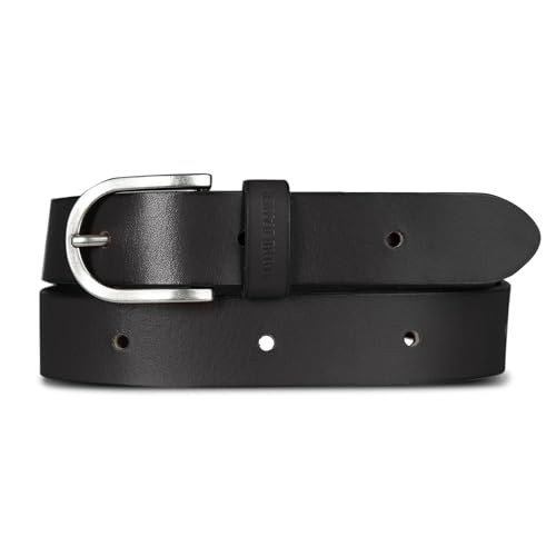 Eddie Bauer Women's Casual Leather Belts with Durable Metal Buckle, Endless Leather - Black, Medium