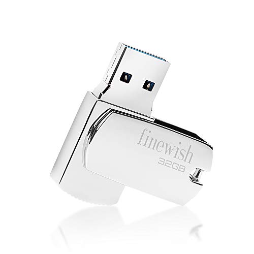 Memoria USB 32gb 3.0, USB 3.0 Pendrive 32gb Metal Memoria Flash 32 GB Impermeable USB Flash Drive para Computadoras, Tabletas Almacenamiento DE Datos Externo (Plata)
