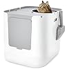 Modkat XL Litter Box, Top or Front-Entry Configurable, Full Height Seamless Base, Reusable Litter Liners, Sifting Litter Scoop, 2X Bamboo Charcoal Filters - Black