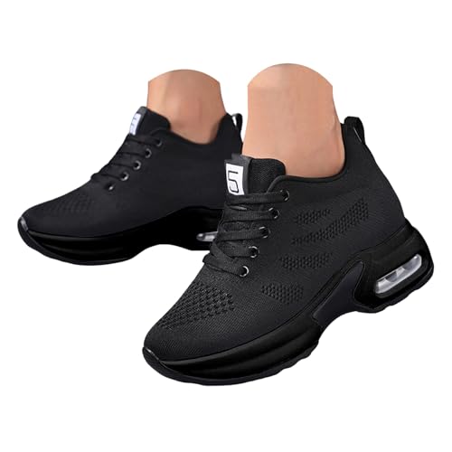 Chunky Sneakers for Women Fashion Platform Casual Running Shoes Comfortable Wedge Walking Sport Arch Support Sneakers Outdoor Mesh Breathable Lightweight Air Cushion Orthotic Shoes