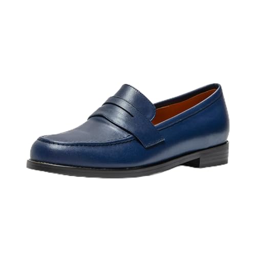 Image of ONEENO Women's Classic Flat Leather Penny Loafer