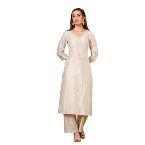 Image of Globus Women Kurta Set (GS568758 Taupe S)