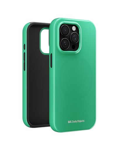 Image of DailyObjects Polycarbonate Enamel Bumper Magsafe Case for iPhone 14 Pro Max Compatible with Mag-Safe Wireless Charging | Mint Hybrid Magnetic Back Cover