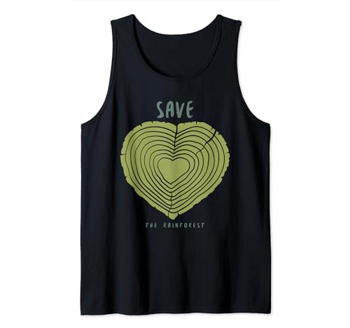 Save The Rainforest, Tree Heart Shape, Environment Awareness Tank Top