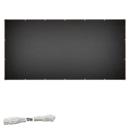 PEILU Garten Sonnensegel 3x6m Rechteck Segeltuch mit Ösen & 12m Befestigungsseile Windabweisend Schattiernetz aus 150g/m HDPE UV-Schutz Schattenspender für Terasse Balkon Pool