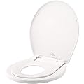 Little2Big Toilet Seat with Built-In Potty Training Seat, Slow Close, Durable Plastic, ROUND, White