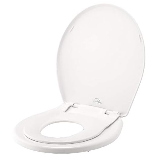 Little2Big 81SLOW 000 Toilet Seat with Built-In Potty Training Seat, Slow-Close, and will Never Loosen, ROUND, White