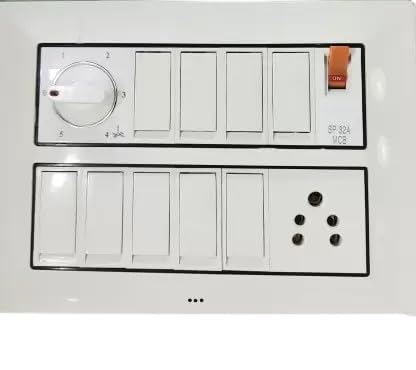 Modular wall surface electric board with CONA MCB 1 SocketWALL MOUNT Board BACK SIDECOVERED WITH CONECTION WIREONLY (White, 0 m)-image-39