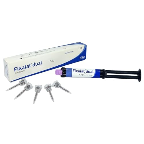 Dental Repair Kit for Permanent Applications Tooth Filling Repair For Implants, Veneers, Inlays, Onlays,Crown, Bridges Two Component Self Cure Automix Cartridge