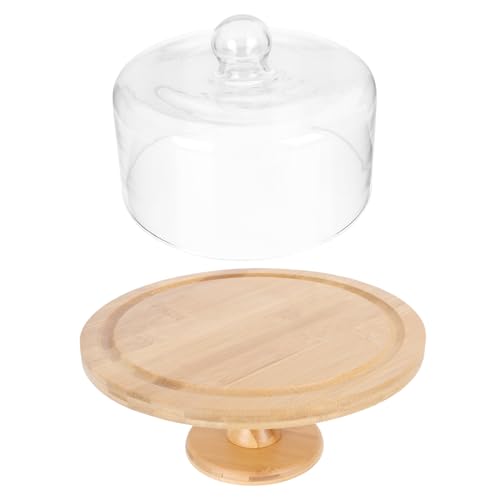 Ciieeo 1 Juego Bandeja De Pastel Alta Tablero Para Decorar Pasteles Soportes Decoración De La Mesa De Comedor Pararse Tapa Plato Junta Mostrar Lámina Raspador De Torta Khaki De Madera