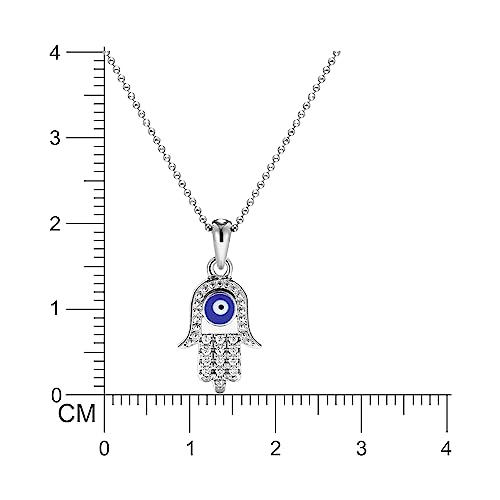 92.5 Sterling Evil Eye Hamza Hand Necklace for Girls