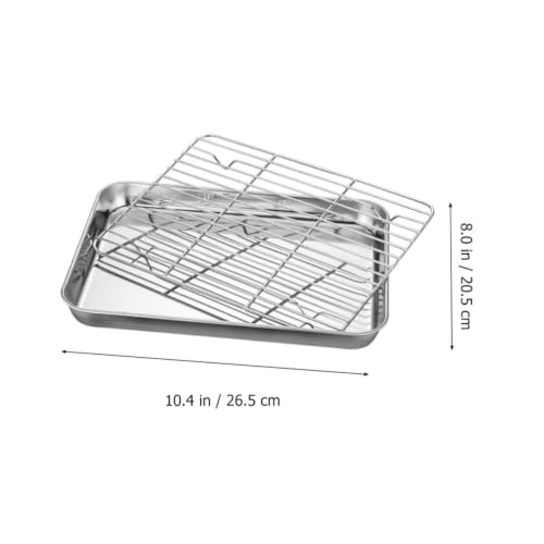 Bandeja de acero inoxidable duradera con rejilla superior elevada 3
