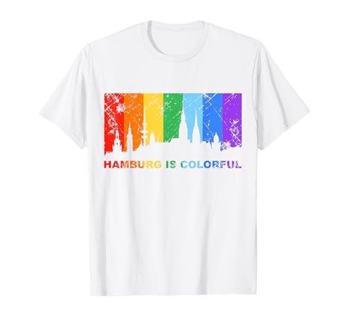 Hamburg is Colorful - LGBT Pride CSD Gay Pride Skyline bunt T-Shirt