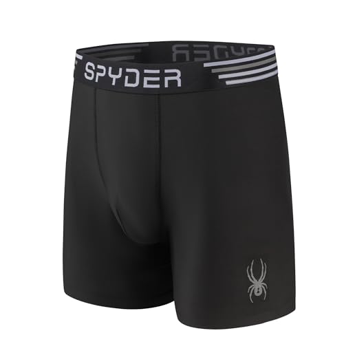 Spyder Mens Boxer Briefs 4 Pack Poly Spandex Performance Underwear/Bonded Hem Boxer Briefs 5