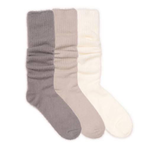 MUK LUKS Women's 3-Pair Slouch Fuzzy Socks