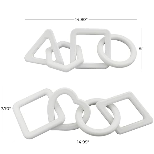 Conjunto de 2 esculturas decorativas de madera blanca CosmoLiving miniatura 6