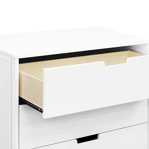 Davinci Marley 3-Drawer Dresser In White Finish And Walnut Legs #TOP4