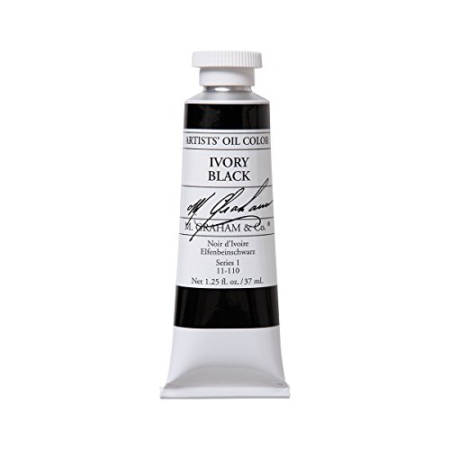 M. Graham Artist Oil Paint Ivory Black 1.25oz/37ml Tube