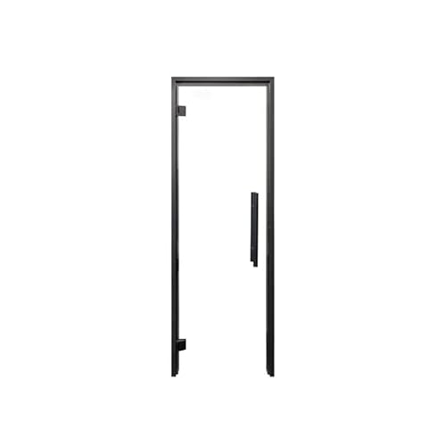 PROSAUNAS Clear & Tinted Glass Sauna Door, Prehung Tinted Glass Sauna Door (Left Hanging, Clear - Black Alder Frame 24x81)