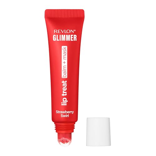 Image of Revlon Glimmer Lip Treat Balm + Mask, 011 Strawberry Swirl, 0.4 fl oz | Overnight peptide lip treatment. Doubles as daily balm & all-night lip mask. Hydrates for softer, plumper-looking lips.