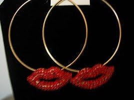 Love and Hip Hop Sexy Lips Hoop Earrings in Red