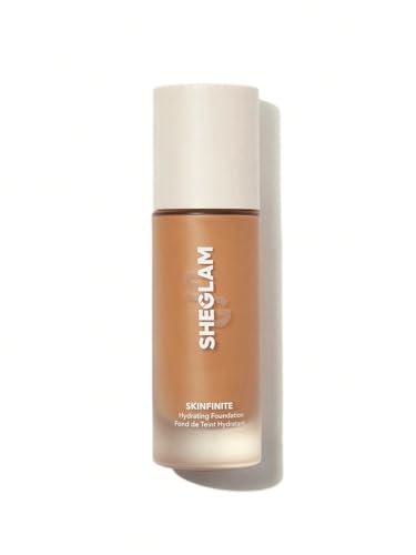 SHEGLAM Skinfinite Hydrating Foundation Flawless Dewy Foundation Hydrating Coverage Invisible Pore Concealer Pore-less Non-Greasy Lightweight Natural Soft Liquid Foundation-Earth