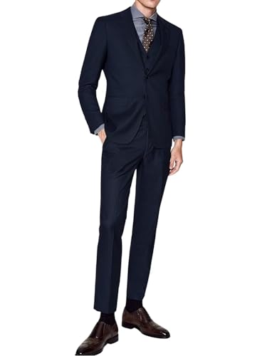 [WINROMTICO] 【圧倒的なコスパ】3点セット スーツ メンズ 上下セット 上品 ビジネスすーつ 2つボタン 就職フォーマル 礼服 結婚式 喪服 無地 大きいサイズ スリム メンズスーツ オールシーズン対応 無地 M-7XLの商品画像（Amazon）