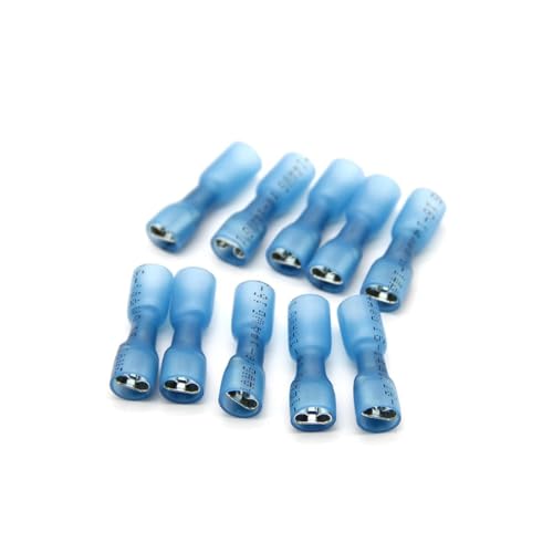 100PCS 16-14AWG Seal Heat Shrink Insulated Electrical Cable Splice Wire Connectors Female Crimp Butt Terminals Kit(25Pcs)