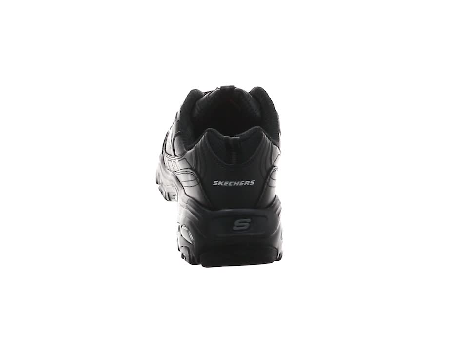 Skechers Sport Women's Dlites-play On Memory Foam Lace-up Sneaker,Black/Black,8 M US - Image 8