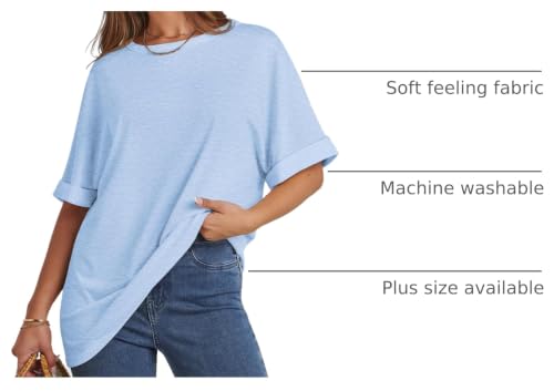 Image of ATHMILE Womens Oversized T Shirts Summer Tops Spring Casual Loose Fit Workout Short Sleeve 2026 Beach Vacation
