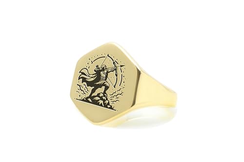 Bague de chevalier en or 14k : l'élégance hexagonale d'un bijou d'exception