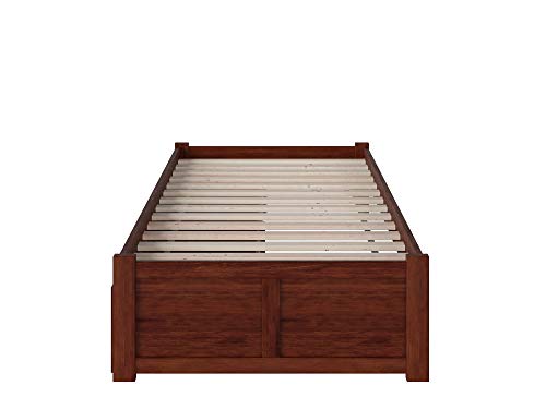 Afi Concord Twin Extra Long Platform Bed With Flat Panel Footboard And Urban Bed Drawers In Walnut #TOP6