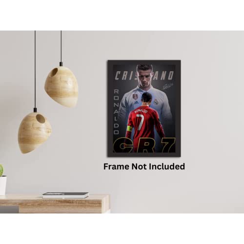 CR7 Cristiano Ronaldo Poster for Wall Art Signed Football Soccer Wall Mount - 12 x16 Inch (LAMINATED) (12X16)
