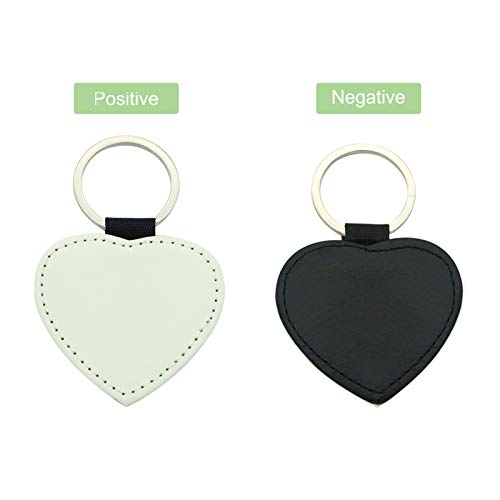 Image of 12 Pcs Sublimation Blank Keychains,PU Leather White Keychains Ornament Pendants for Man Women Crafts Heat Transfer
